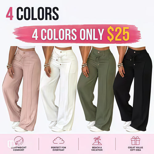 Women’s Wide-Leg Polyester Trousers