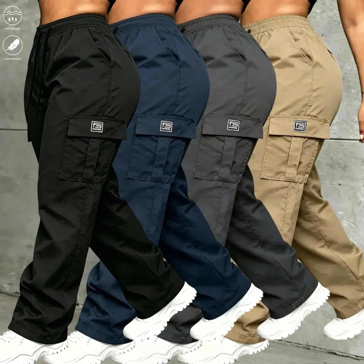 Women's  Vintage Cargo Pants - All-Season Activewear Bottoms for Casual and Sports