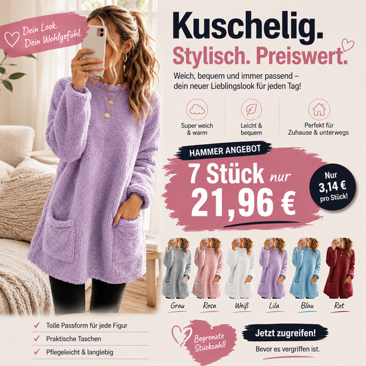 💎🔥 Bestseller – Warmes Langarmshirt mit Taschen – bequem