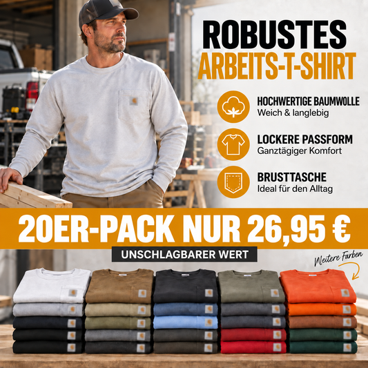 Herren-T-Shirt aus schwerer Baumwolle mit Brusttasche – Lockere Passform für Alltag und Freizeit