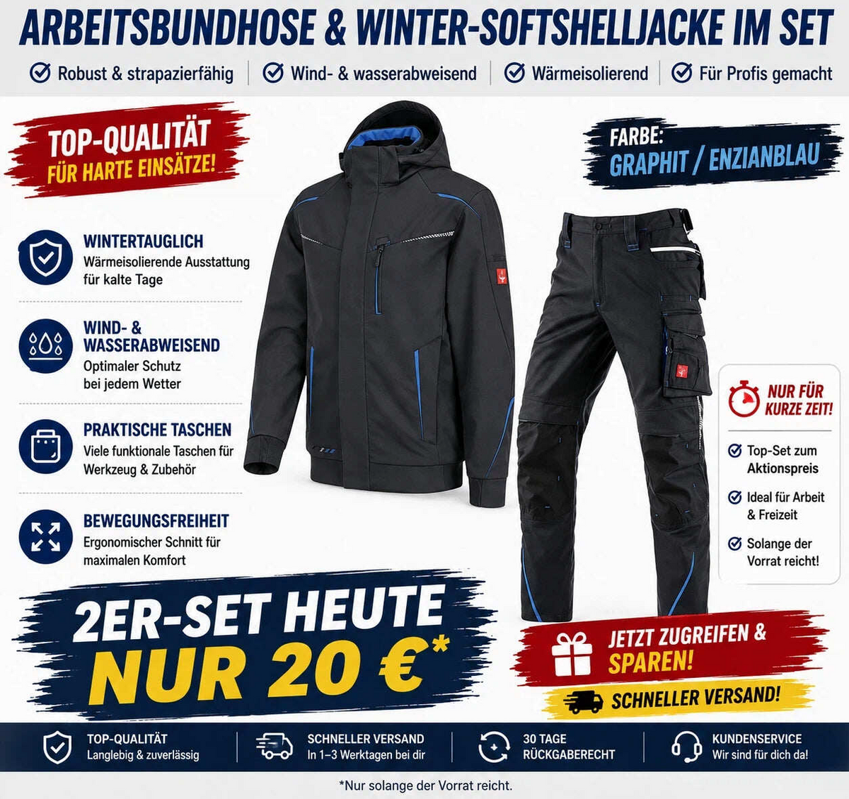 Softshelljacke Bundhose Set