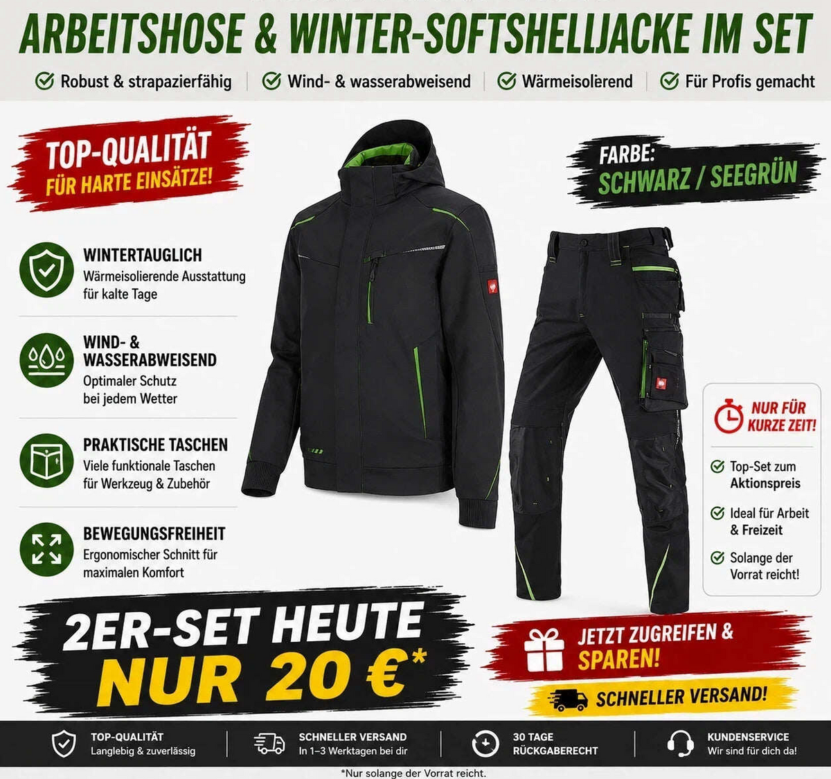 Softshelljacke Bundhose Set